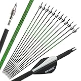 SHARROW Bogenschießen Carbonpfeile 30 Zoll Carbon Pfeile Jagd Übungspfeile Spine 300-800 Carbon...