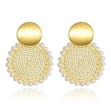 Ohrringe für Trendige Premium Vintage barocke Perlen-Ohrringe Damen Temperament Ohrringe die...