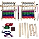 Senteen Webrahmen Aus Holz, 2pcs Webstuhl Handarbeits Weaving Loom Kit Schulwebrahmen Holzspielzeug...