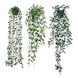 MANDDLAB Künstliche Mandalas, 3er-Pack, Künstliche Eukalyptus-Topfgrünpflanzen, Künstliche...