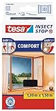 tesa Insect Stop COMFORT Fliegengitter für Fenster - Insektenschutz mit Klettband selbstklebend -...
