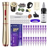 Mast Tattoo P40 Cordless Tattoo Gun Machine Kit - Rotary Tattoo Pen for Eyebrows/Lips/Eyeliner 20Pcs...