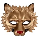 LALADEFIEE Löwenmaske aus PU Schaum 3D Realistische Goldene Maske für Halloween und Karneval...