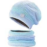 WANYIG Wintermütze Strickmütze mit Schal Damen Warme Mütze Beanie Herbst Winter Schal und Mütze...