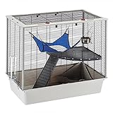 Ferplast Frettchenkäfig Rattenkäfig auf Mehreren Ebenen mit Zubehör, Nagerkäfig verstärkte...