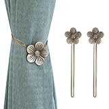 Lewondr Vintage Magnetischer Vorhang Raffhalter, 1 Paar Harz Blume Vorhangschnalle mit starkem...