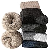 Josnown Thermosocken Herren, 5 Paar Dicke Frotteesohle Winter Warme Socken, Anti Schweiß, Thermo...