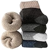 Josnown Thermosocken Herren, 5 Paar Dicke Frotteesohle Winter Warme Socken, Anti Schweiß, Thermo...