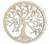 Baum des Lebens Wanddeko Naturholz Baum Wanddekoration Tree of Life Wooden Wall Decoration Family...