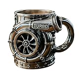 Tasse mit Turbolader-Motor-Design, personalisierbar, mit isoliertem Griff, Retro-Kaffeetasse,...