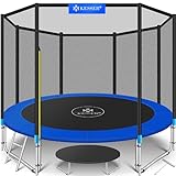 KESSER® Trampolin Ø 305 cm | TÜV SÜD GS Zertifiziert | Komplettset mit Sicherheitsnetz, Leiter,...