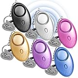 6 Stück Persönlicher Alarm, 130-135 dB LED-Licht Taschenalarm, Screamsafesound Alarm,...