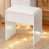 LIANWANG Schminktisch Hocker, Moderner Frisiertisch Hocker, Sitzhocker aus Holz, Schminkbank für...