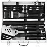 POLIGO 21PCS Grillzubehör Kit mit Grillmatte - Edelstahl Grillbesteck im Koffer Geschenke für...