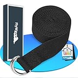 FlyWave Premium Yogagurt - Haltbares Baumwoll-Gurt Mit Metall D-Ring, Multifunktionales Strap für...