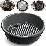 botle Gartensieb Sieb aus Kunststoff Sieblochgröße 4-10 mm (DxH) 37,4cmx10,4cm Anthrazit Rund...