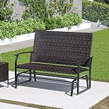 GIANTEX Schaukelbank Outdoor 2 Sitzer, Gartenbank mit Schaukelmechanismus, Gartenschaukel...