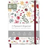 paper&you® Passwortbuch A6+ mit Register A-Z 'Wild Flower' für 320 Zugangsdaten, Passwort-Manager...