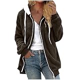 Guhmomh Teddy Fleecejacke Damen mit Kapuze Freizeit Sherpa Jacke Teddyjacke Einfarbige Fleece...