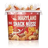 Maryland Snack Nüsse Chili 275g Becher – Knackig-scharf gewürzte Nussmischung mit gerösteten...