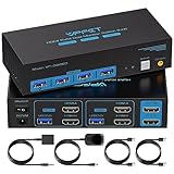 HDMI USB 3.0 KVM Switch 2 PC 2 Monitore 4K@60Hz KVM-Switches für 2 Computer/Laptops teilen sich...