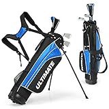 COSTWAY 5-teiliges Kinder Golfschläger Set mit Fairway-Holz | Eisen 7, 9 & Putter, Golfset für...