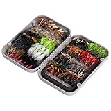 Bassdash Fliegenfischen Fliegen Set Forellenbarschangeln mit Fliegenbox, 36/64/72/76/80 / 96Stk. Mit...