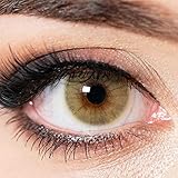 Kontaktlinsen farbig ohne Stärke hellbraun | farbige Halb-Jahreslinsen bernstein | weiche Linsen...
