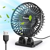 Bigqin USB Ventilator, Mini Tischventilator Fan Lüfter mit 3 Geschwindigkeiten, tragbarer...