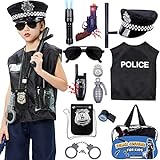 Tacobear Polizei Kostüm Kinder mit Polizei Ausrüstung Polizei Handschellen Polizeiabzeichen...