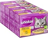 Whiskas Senior 11+ Katzennassfutter Geflügel Auswahl in Gelee, 48 Portionsbeutel, 12x85g (4er Pack)...