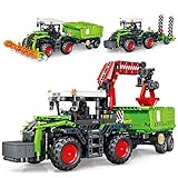 QLT 3 in 1 Traktor Harvester Klemmbausteine Bausteine，Kompatibel Mit Lego Technik Bauernhof LKW...