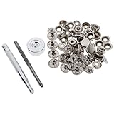 Dickly 4x15 Sets Nieten Stud Druckknopf Nähen Verschluss für Kleidung Reparatur Silber