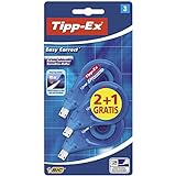 Tipp-Ex Easy Correct Korrekturroller, Blister à 2+1 Stück zum seitlichen Korrigieren, 4,2 mm x 12...