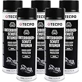 TECPO Unterbodenschutz Bitumen 5x 500ml schwarz Steinschlagschutz UBS Versieglung Spray Schutz vor...