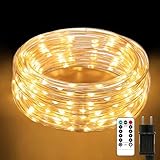 10M 200 LEDs Lichterschlauch mit Fernbedienung, Ø7.5mm Dicker Lichterkette Aussen IP65 Wasserdicht...