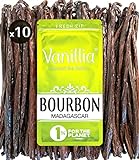 10 Bourbon Vanilleschoten - Große Gewächs aus Madagaskar 2022 - Große Vanilleschoten 15/18cm -...