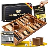 Backgammon Brettspiel -Das Gesellschaftsspiel für spannende Momente - Edles Reisespiel aus Holz,...