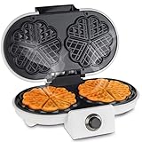 Korona 41020 Doppelwaffeleisen | 1200 Watt max. | 2 klassische Herzwaffeln à 13 cm Größe | 5...