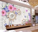 ADNUP 3D Murals Photo Mural Wall Decal Flower Zai Bao Zhu Background Wallpaper Wallpaper for Wall 3D...