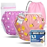 KIDVERSE 2er Set Schwimmwindel Baby 0-3 Jahre - Hautfreundliche Schwimmwindeln wiederverwendbar &...