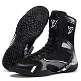 Hiuzylqx Herren Boxschuhe Combat Boxers Trainer Ringerschuhe Fitness Boxstiefel atmungsaktive Bequem...