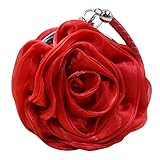 MEGAUK Damen Satin Clutch Rose Abendtasche Mini Handgelenktasche Clutch-Geldbörsen für Hochzeit...