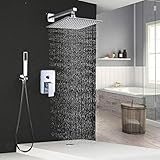VASDEV Wandmontage-Badezimmer-Regen-Wasserfall-Duscharmaturen-Set, verdecktes Chrom-Duschsystem,...