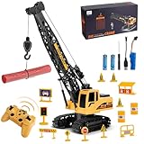 Joellfuner Kran Spielzeug, 2,4G Kran Ferngesteuert mit Lichtern und Geräuschen Realistischer,...