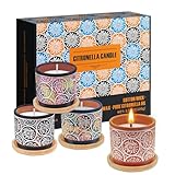 Citronella Kerze Outdoor, Sojawachs Duftkerzen Geschenkset Draußen, Bis zu 100 Stunden Brenndauer,...