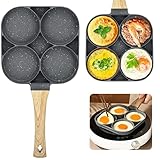 Yuragim Spiegeleipfanne, Pancake Pfanne mit 4 Loch Augenpfanne Antihaft-Aluminium Pfanne...