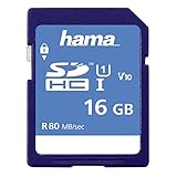 Hama Speicherkarte SDHC 16GB (SD-3.01-Standard, 80 MB/s, Class 10, Datensicherheit dank mechanischem...