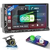 Hikity DAB+ Autoradio Doppel Din mit Navi Wireless Apple Carplay Android Auto 7 Zoll Touchscreen...