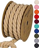 Halbach Seidenbänder recycelte Baumwollkordel, Breite: 10 mm/Länge 4 m, nachhaltiges Baumwollgarn...